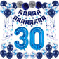 Naninuneno 30Th Blue Birthday Party Decorations For Boy Girl Men Women, Happy 30 Birthday Balloons Supplies With Happy Birthday