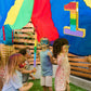 PCFING 20 Inch Number 1 Piata Rainbow with 30 Inch Piata Stick Blindfold Confetti for Boy Girl Kids Birthday Party Decorations,
