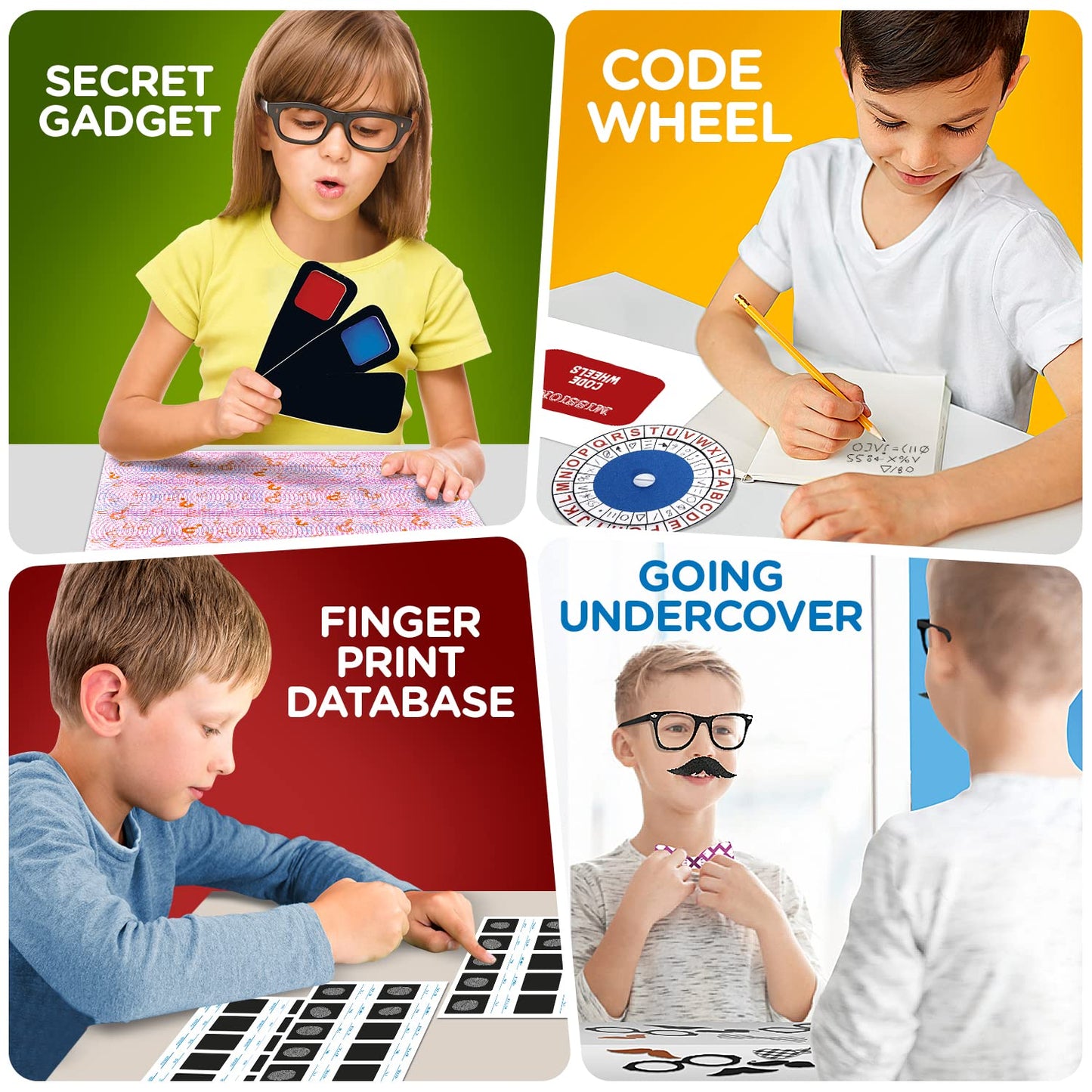 Kids Spy Kit, Explore 15 Secret Missions & Create 14 Detective Gadgets - Birthday For 7, 8,9,10 Year-Old Boy