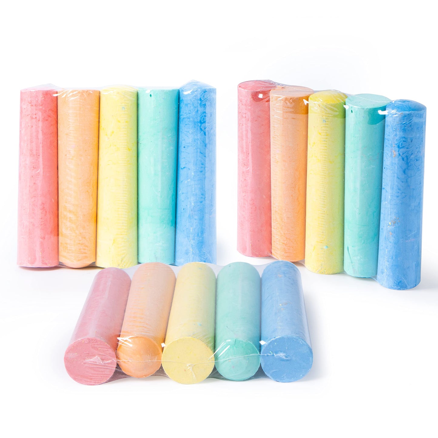 JOYIN 150 Pcs Sidewalk Chalk Set in 30 Packs, 5 Colors, Giant Box Non-Toxic Jumbo Washable Chalk for Outdoor Art Play, Painting