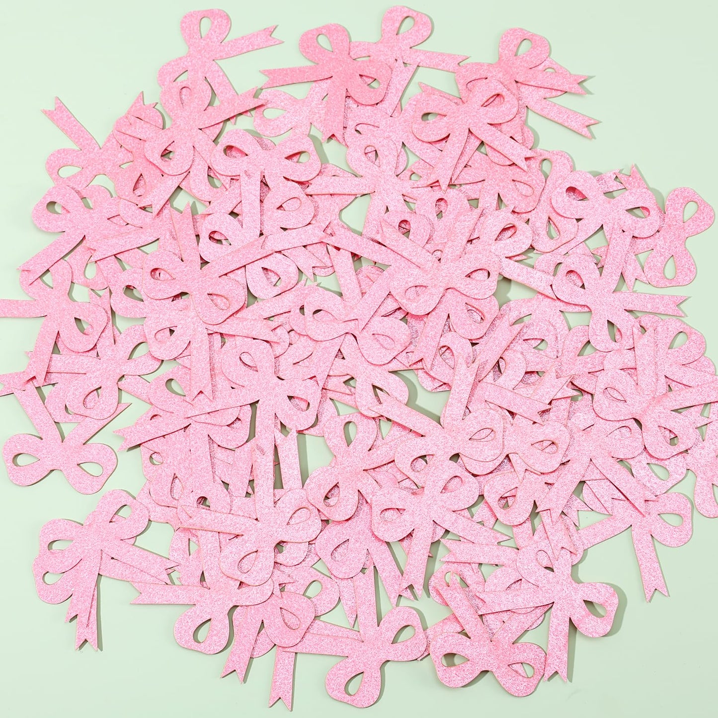 200pcs Bow Confetti, 1.6x1.4in Pink Bow Bachelor Party Confetti Glitter Table Confetti for Tying the Knot Bachelorette Birthday