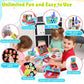 PLAY Kids Cash Register Toy Supermarket with Register Pretend Play Calculator Register Toys with Scanner/Microphone/Credit Card/