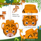24 Set Zoo Animal Cups with Straws and Lids, 10 oz Plastic Reusable Safari Jungle Animal Theme Party Kids Cups for Elephant, Mon