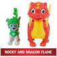 Paw Patrol  Rescue Knights Rocky and Dragon Flame Action Figures Set  Kids Toys for Ages 3 and up