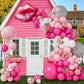 Pink Balloon Garland Arch Kit With Hot Pink Rose Gold Chrome Balloons With Heart Lip Silver Disco Ball Balloon For Girls Birthda