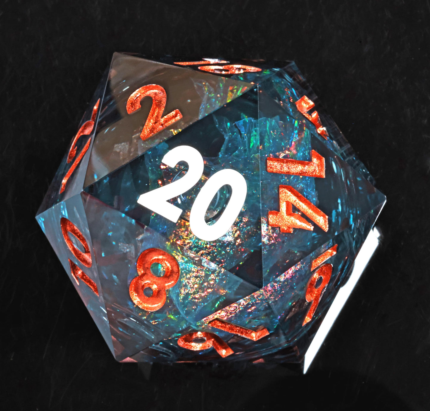 Mini Planet 50mm Chonk D20 Resin Liquid Core D&D Role Playing Games and Tabletop Games DND Polyhedral Dice Dark