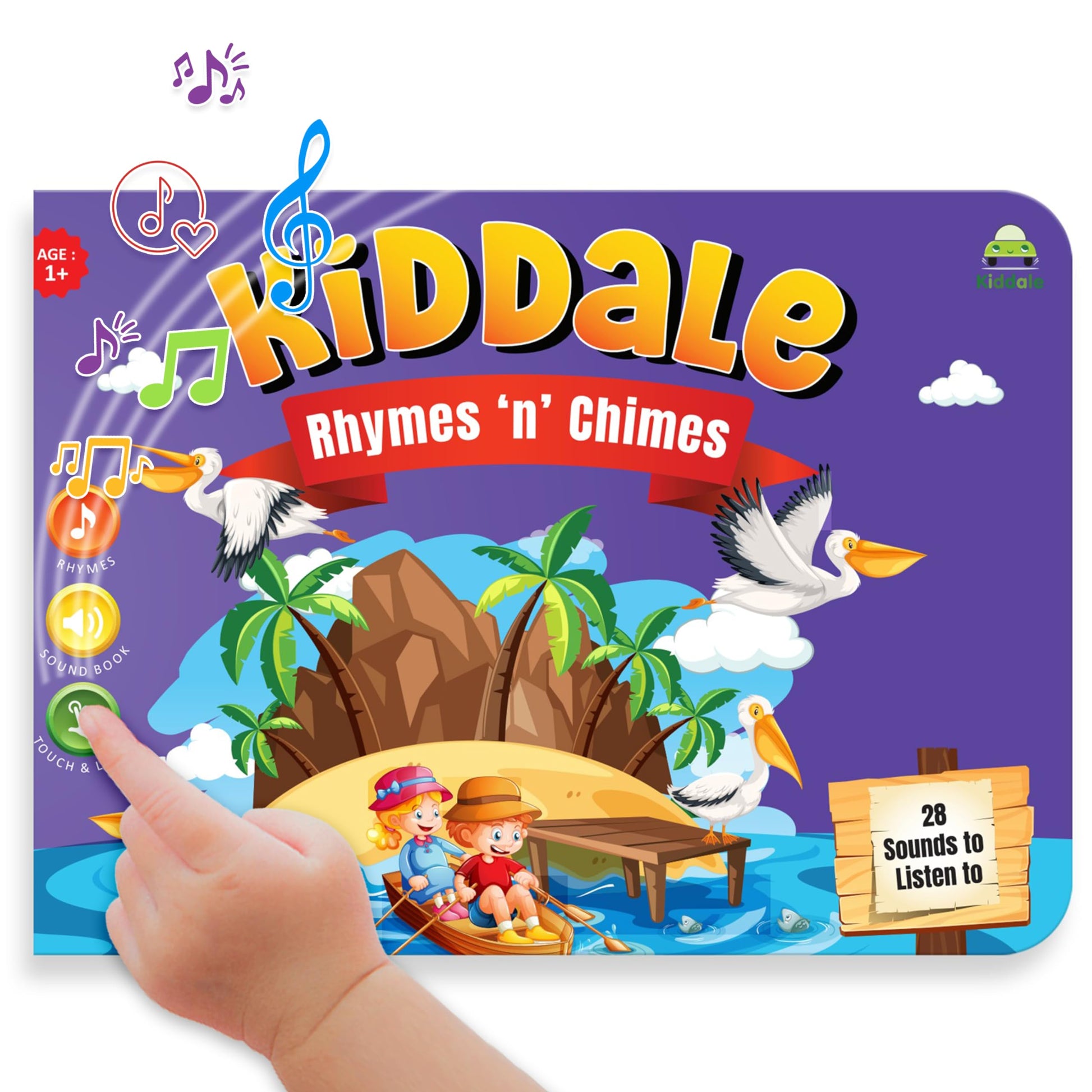 Kiddale 28 Musical Sounds Book|8 Audio Classical Nursery Rhymes|Interactive & Intelligentk|Alternative to Mobile Phones & Laptop