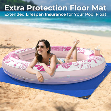 Inflatable Tanning Pool Lounger Float with Protection Tarp  75 x 75 Pool Floats mature-themed with Pillow  6 in 1 Suntan Tub Raft Floatie  Sunbathing Water Lounge Blow Up Pool Kids Ball Pit Party Gifts-Pink