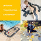 Waytoplay King of The Road, 40 Piece Circuit for Toy Cars - Flexible, Indestructible, and Waterproof - Modular Car Tracks - Made
