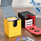 Uaono Card Deck Box For Yugioh Mtg Cards, 100+ Deck Case With 2 Dividers Fits Tcg Ccg, Pu Leather Card Storage Box Compatible With Collectible Trading Cards (Black&Red, Extinction Dragon)