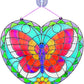 Butterfly Hearts Glass Art