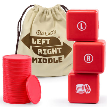 Gosports Left Right Middle Giant Dice Game - 3.5' For Indoor/Outdoor Play - Foam Or Wood Dice