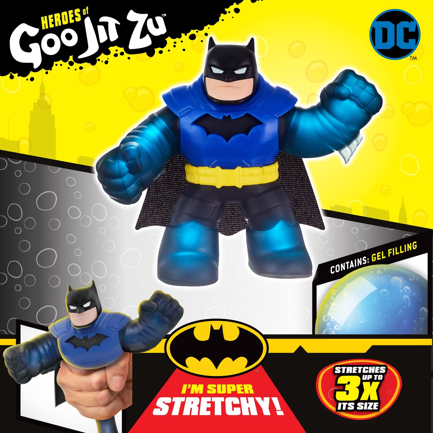 Heroes of Goo Jit Zu DC Hero Pack - Super Stretchy Stealth protective covering Batman 4.5 Tall