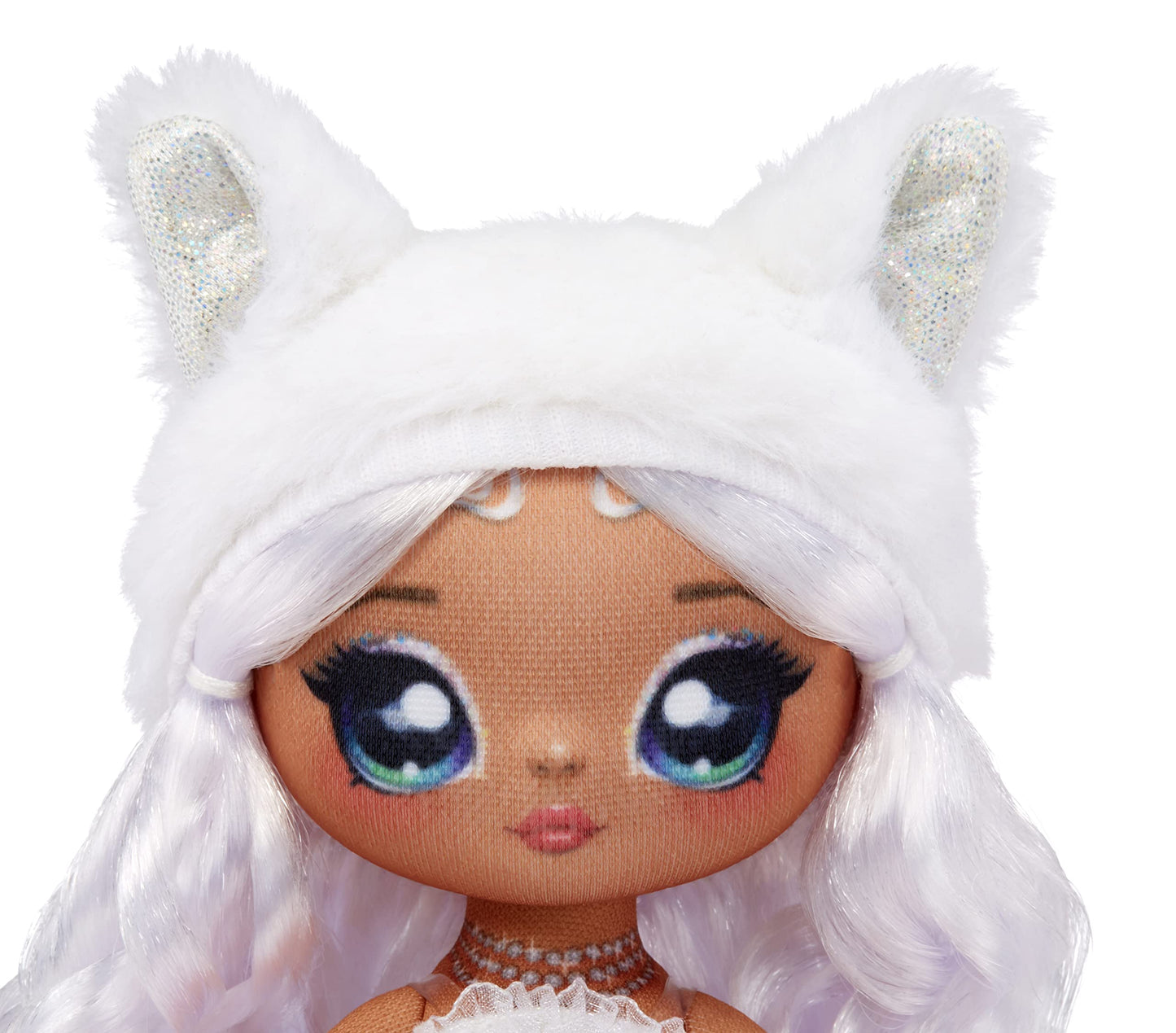 Na! Na! Na! Surprise April Sparkles 7.5 Doll - Multicolor Fashion Doll with White Hair & Ruffle Satin Dress, Great Gift for Ages 5+