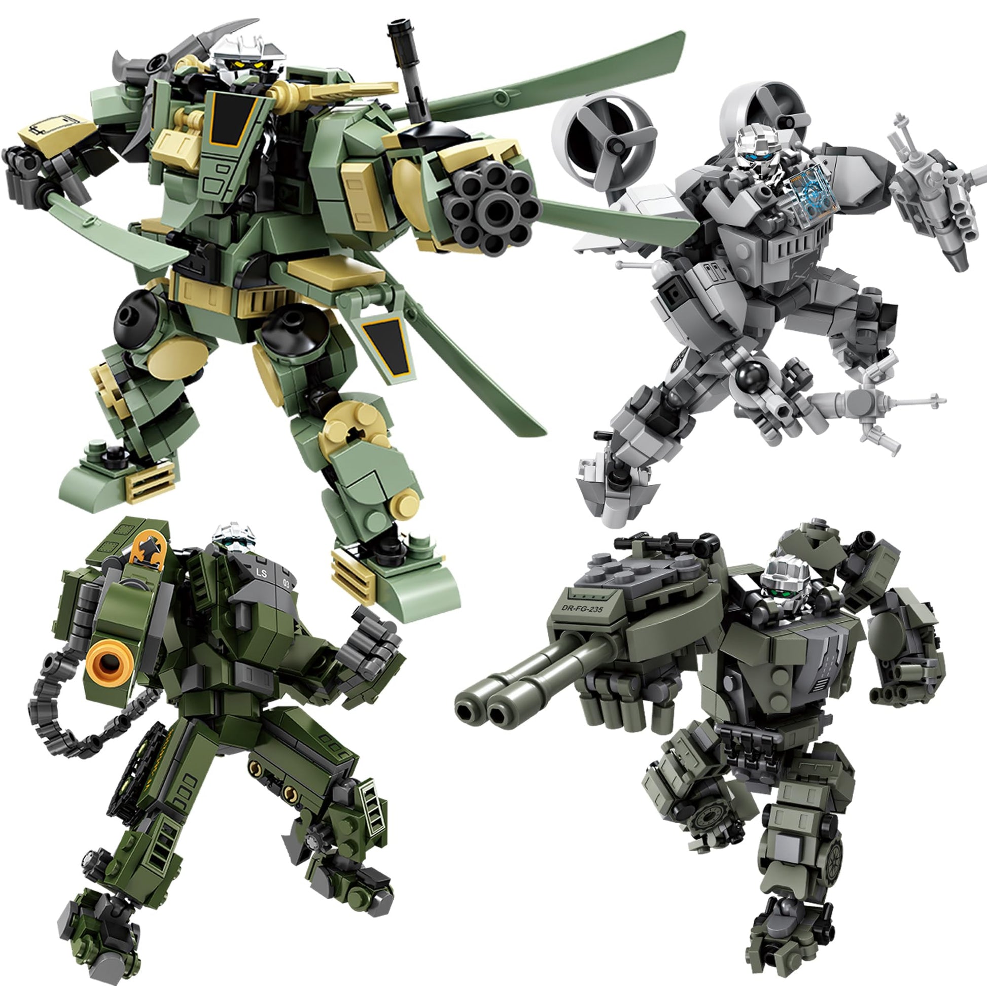 Loyratche Transforming Mech Robot Building Blocks Set  4 Kinds of Destroy Warrior City Mecha with   Cool Creative Robots Toys Gift for Teens Boys 14+ (1448 PCS)