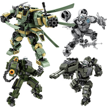 Loyratche Transforming Mech Robot Building Blocks Set  4 Kinds of Destroy Warrior City Mecha with   Cool Creative Robots Toys Gift for Teens Boys 14+ (1448 PCS)