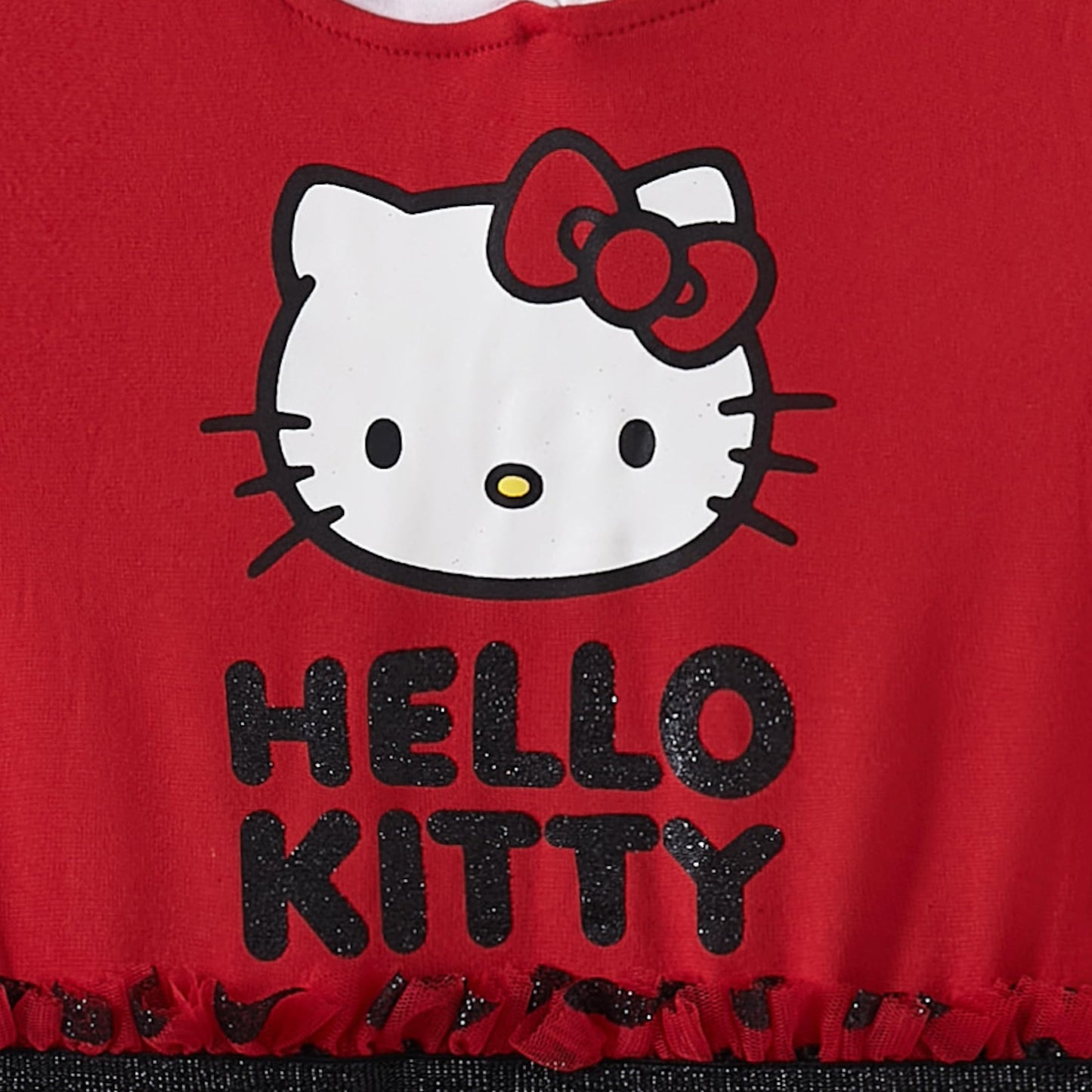 Hello Kitty Sanrio Girls Cosplay Hooded Tulle Dress for Toddler and Big Kids Red/White