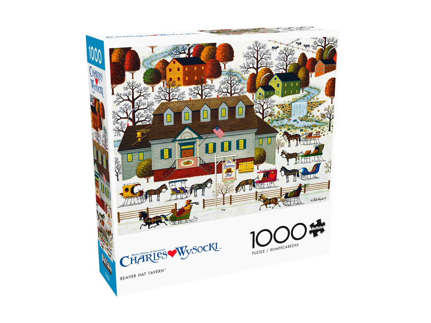 Buffalo Games Beaver Hat Tavern 1000 Piece Jigsaw Puzzle - Large Multicolor Cardboard Puzzle for Adults, Model 11517