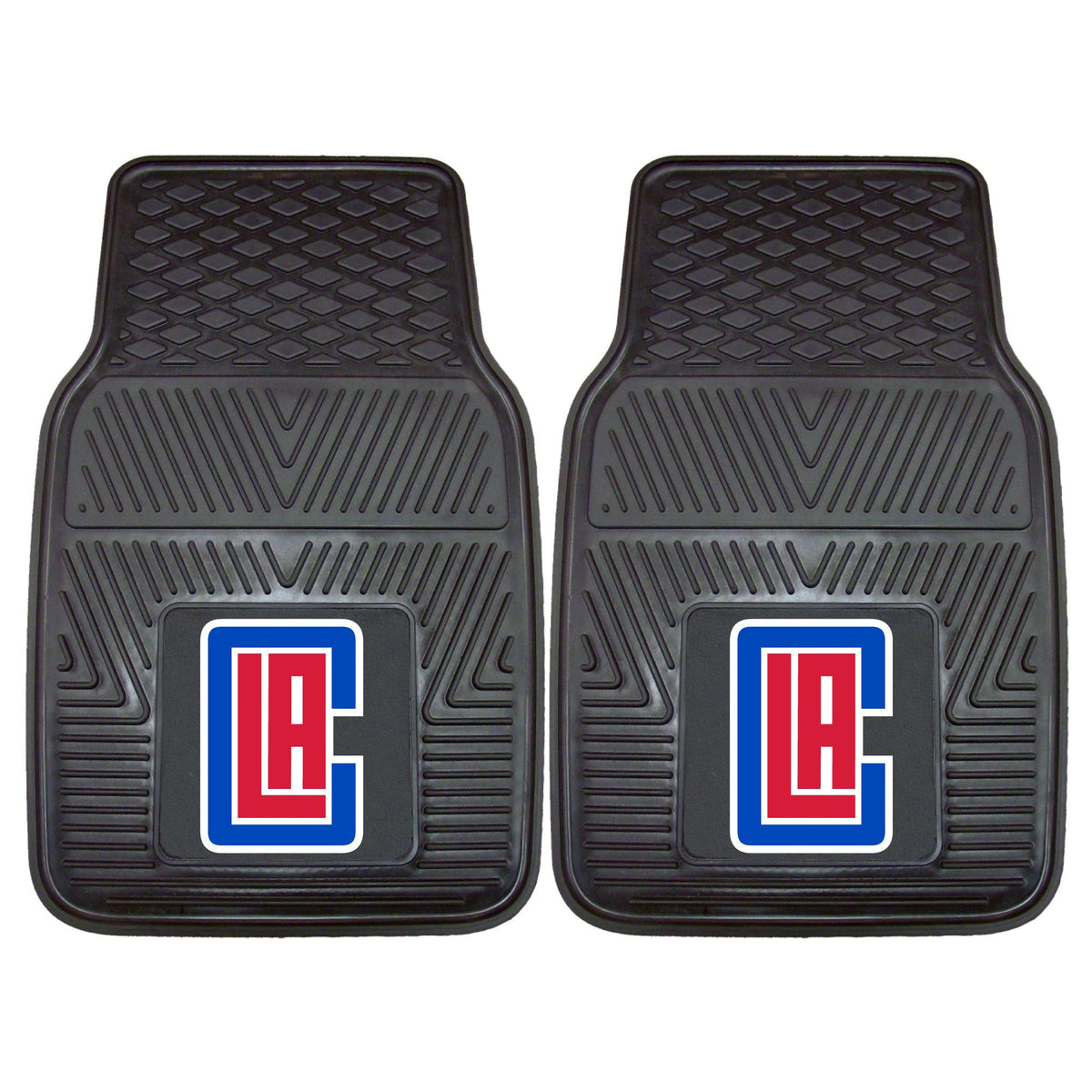 FANMATS 9293 Los Angeles Clippers 2-Piece Heavy Duty Vinyl Car Mat Set, Front Row Floor Mats, All Weather Protection, Universal 