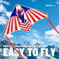 SGftre Flag Kite for mature-themed and Kids  Large Size Beach Kite for Family Outdoor Activities Easy to Fly Classic Design Updated Solid and Side Poles (Bald Eagle)