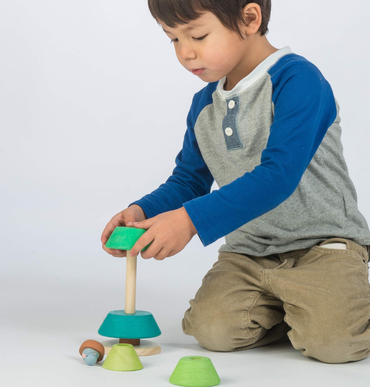 Tender Leaf Toys - Stacking Fir Tree - Wooden Tree Top Sorter And Stacker - Educational Toy For 18M+