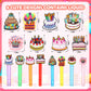 48 Pieces Mini Birthday Bubbles Wands Cake Bubbles Wands Birthday Party Favors Toys Birthday Party Decorations for Kids Adults G