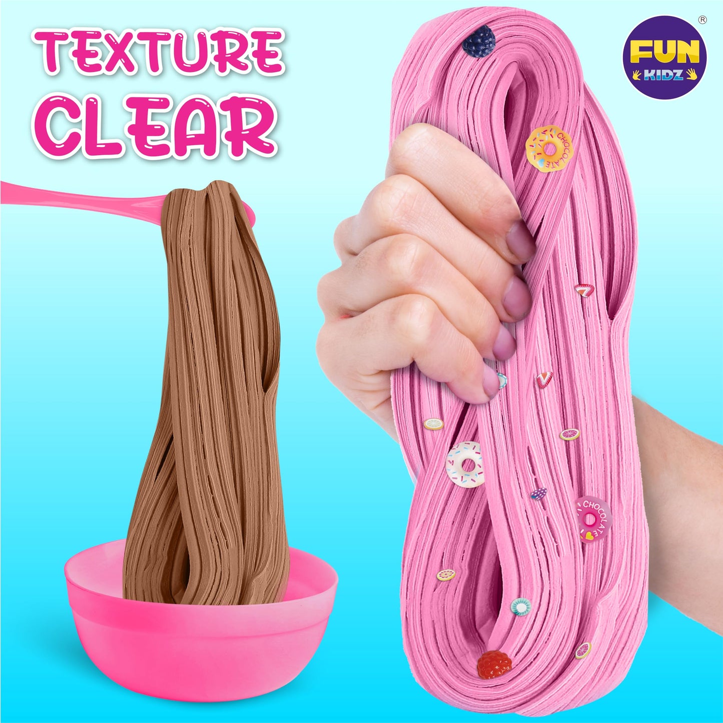 FUN KIDZ Ice Cream Butter Slime Kit for Girls 10-12, Multicolor Soft Slime Making Toy, Ideal Birthday Gift for Ages 8-12