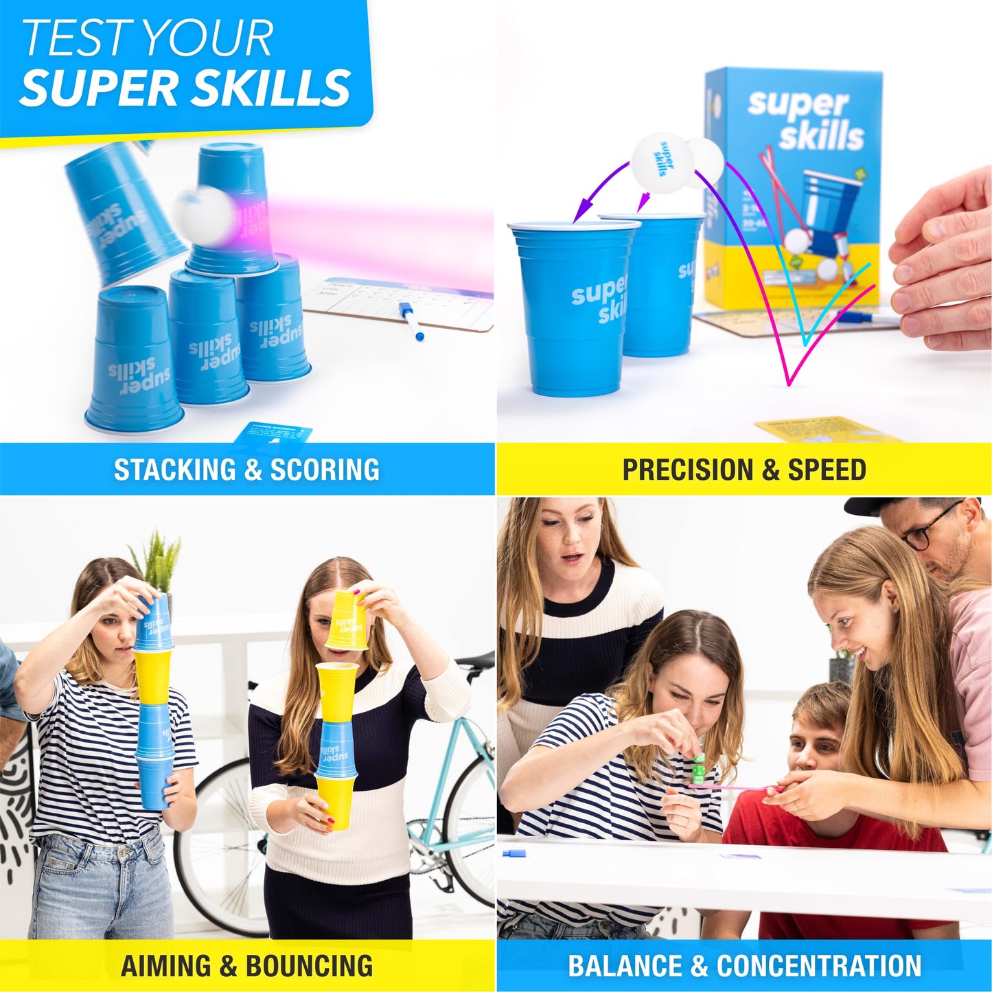 The World Game Super Skills Action Game - 120 Challenges, Medium Size, Multicolor, Model SUPER-2410-EN4