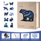 Yjacuing Wooden Jigsaw Puzzles For Adults, 300 Piece Unique Animal Shaped Premium 5Mm Wood Puzzles Family Game (Starry Bear, Lar