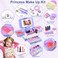 Kids Makeup Kit for Girl with 3-Color LED Lighted Makeup Mirror, DAUXONE  59 Pcs Makeup Set for Girls,Real & Washable Kids Makeu