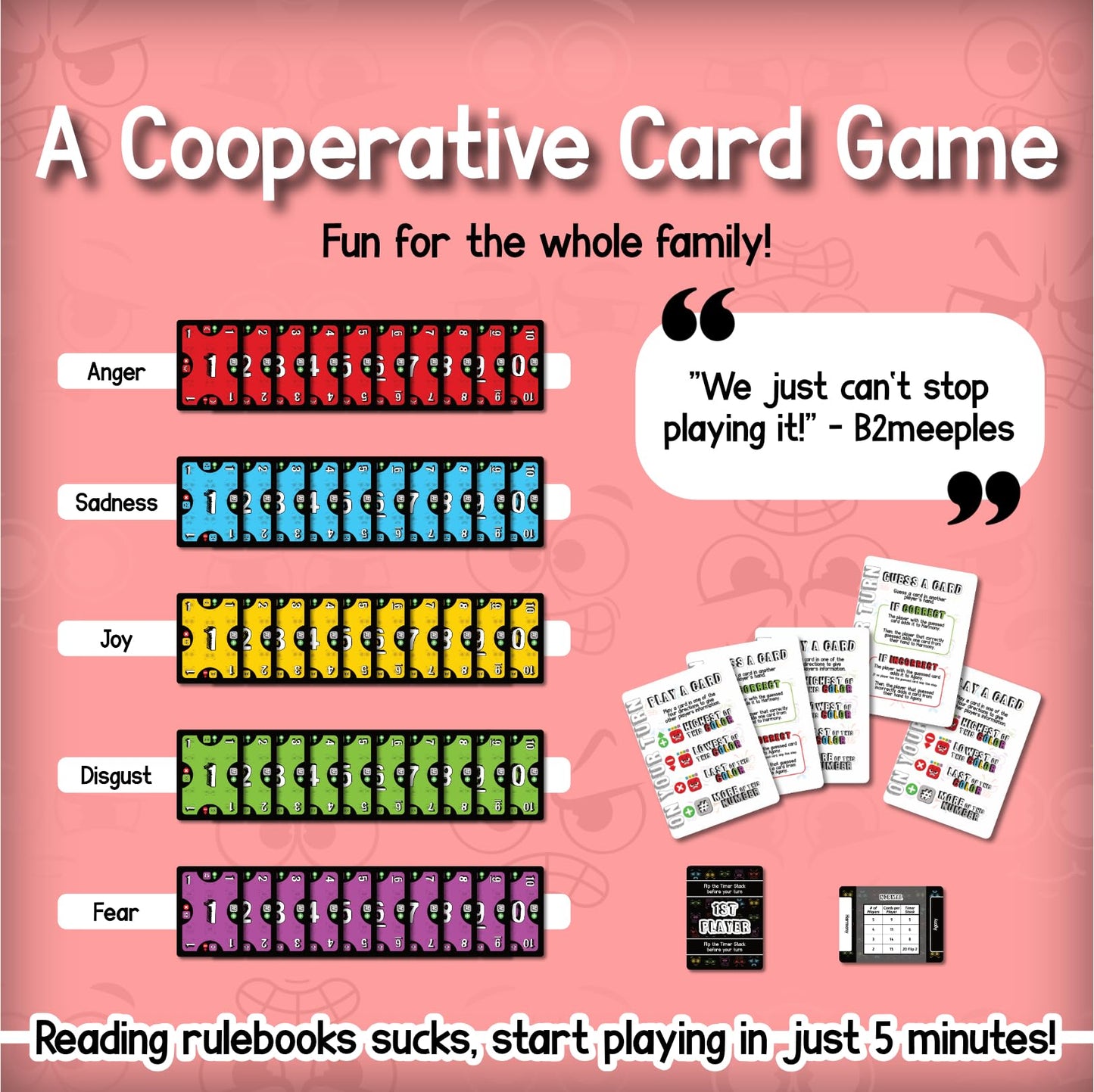 Barn Made Games Expressions Card Game - Cooperative Fun Interactive Family Game, 2-5 Players, 15 Minute Playtime