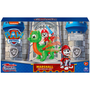 Paw Patrol  Rescue Knights Marshall and Dragon Jade Action Figures Set  Kids Toys for Ages 3 and up