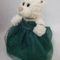 KINNEX COLLECTIONS 12" Quince Anos Doll Teddy Bear - Emerald Green Centerpiece, Polyester, Since 1997, Model ARC09831-33