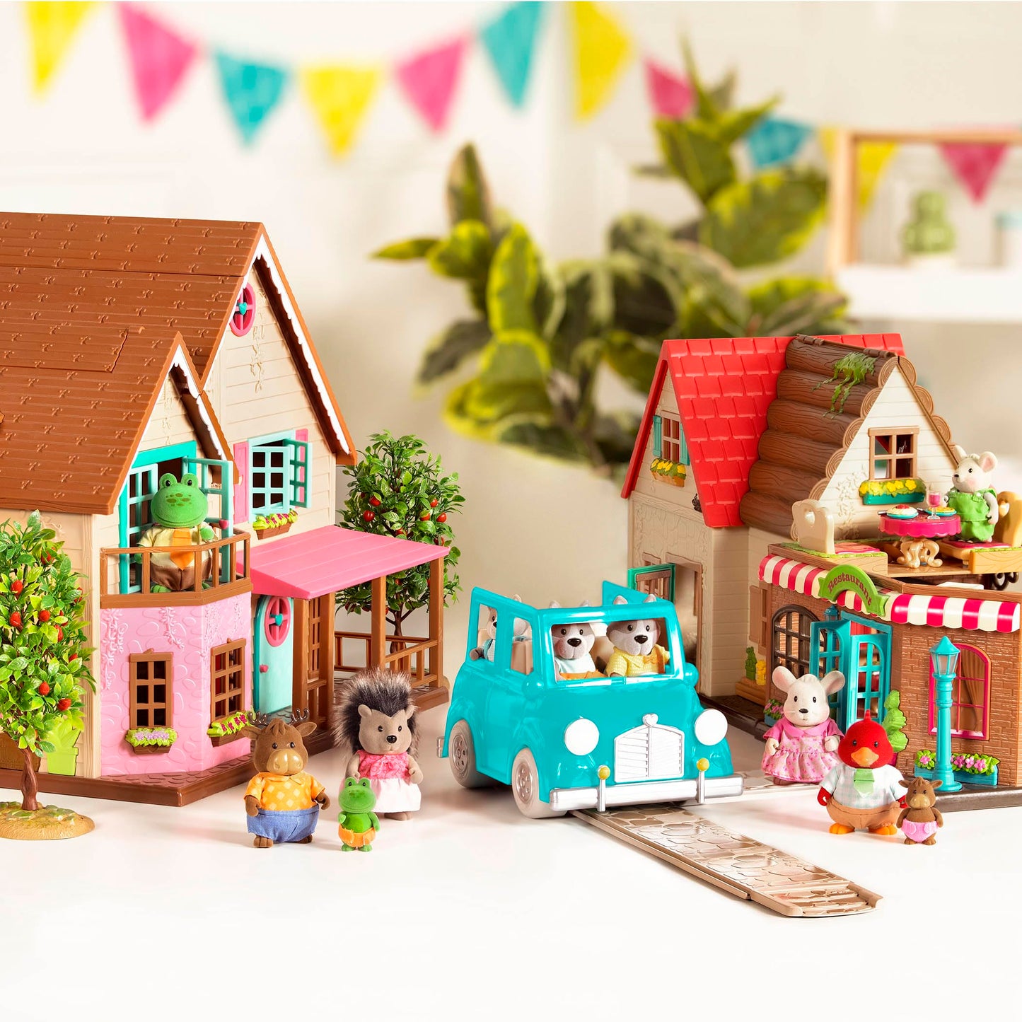 Li'l Woodzeez Lemonade Stand Playset with Rabbit Figurine, 25 Pieces, Imaginative Play, Multicolor, Model WZ6539Z