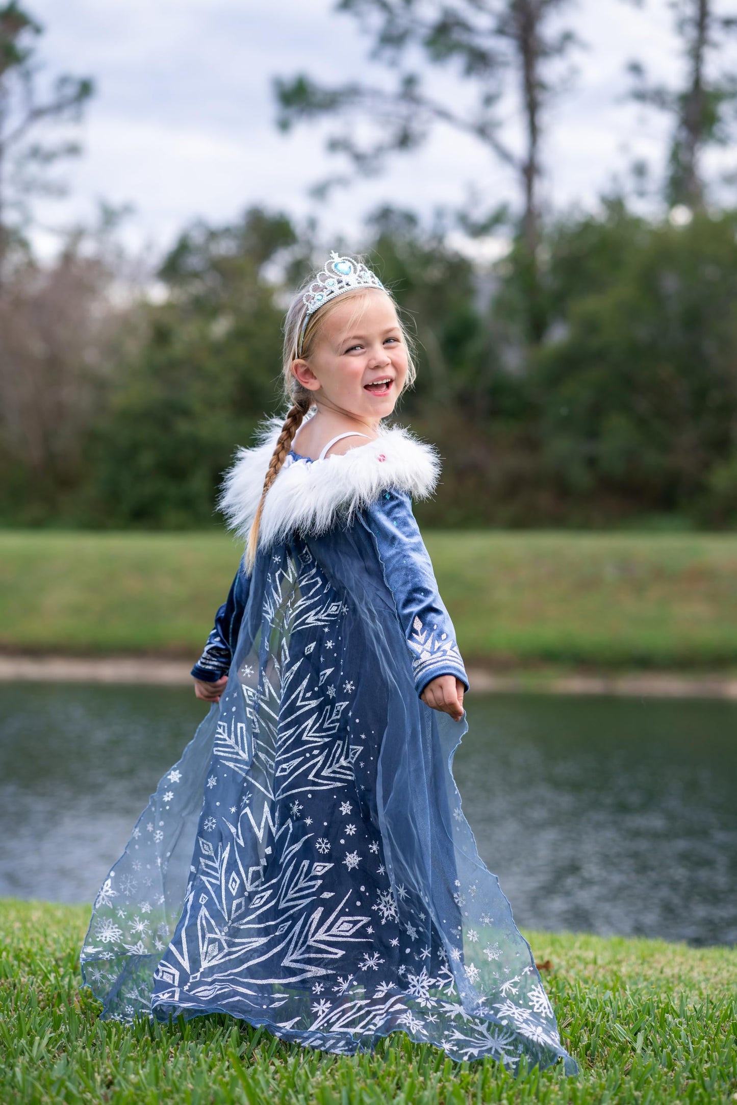 Aoiviss Snow Queen Princess Costumes For Girls Winter Warm Princess Dress Up For Halloween Christmas Cosplay Snow Party
