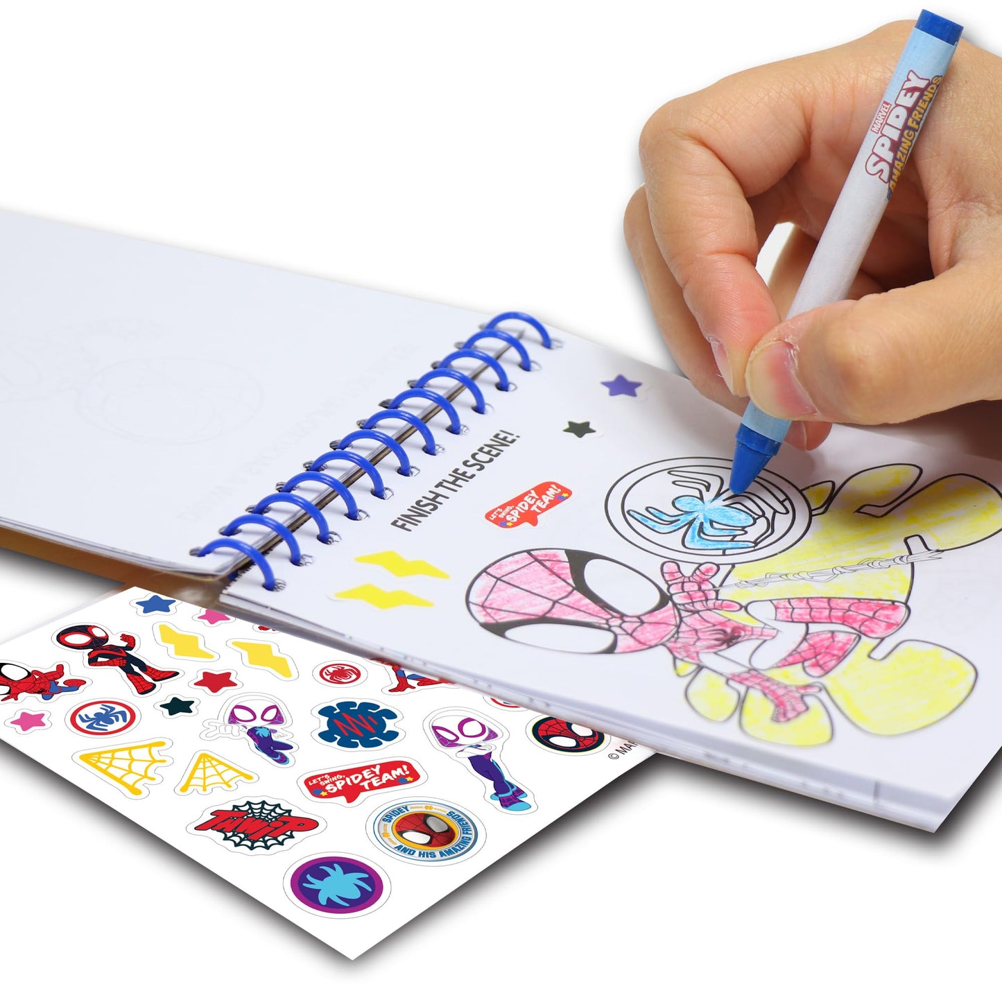 Spidey and his Amazing Friends 5 in 1 Creativity Tub, 50-Piece Preschool Arts and Crafts Activity Set, Kids Toys for Ages 3 Up