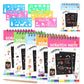 Promote Rainbow Scratch Art Notepads Set  6 Rainbow Scratch Notebooks (10 Sheets Each) + 6 Wooden Stylus Pens & 6 Drawing Stenc
