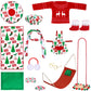 12 Pcs Christmas Elf Accessories Kits Include Christmas Doll Sleeping Bag Sweater Apron Chef Hat Scarf Earmuffs Eye Mask Snow Tu