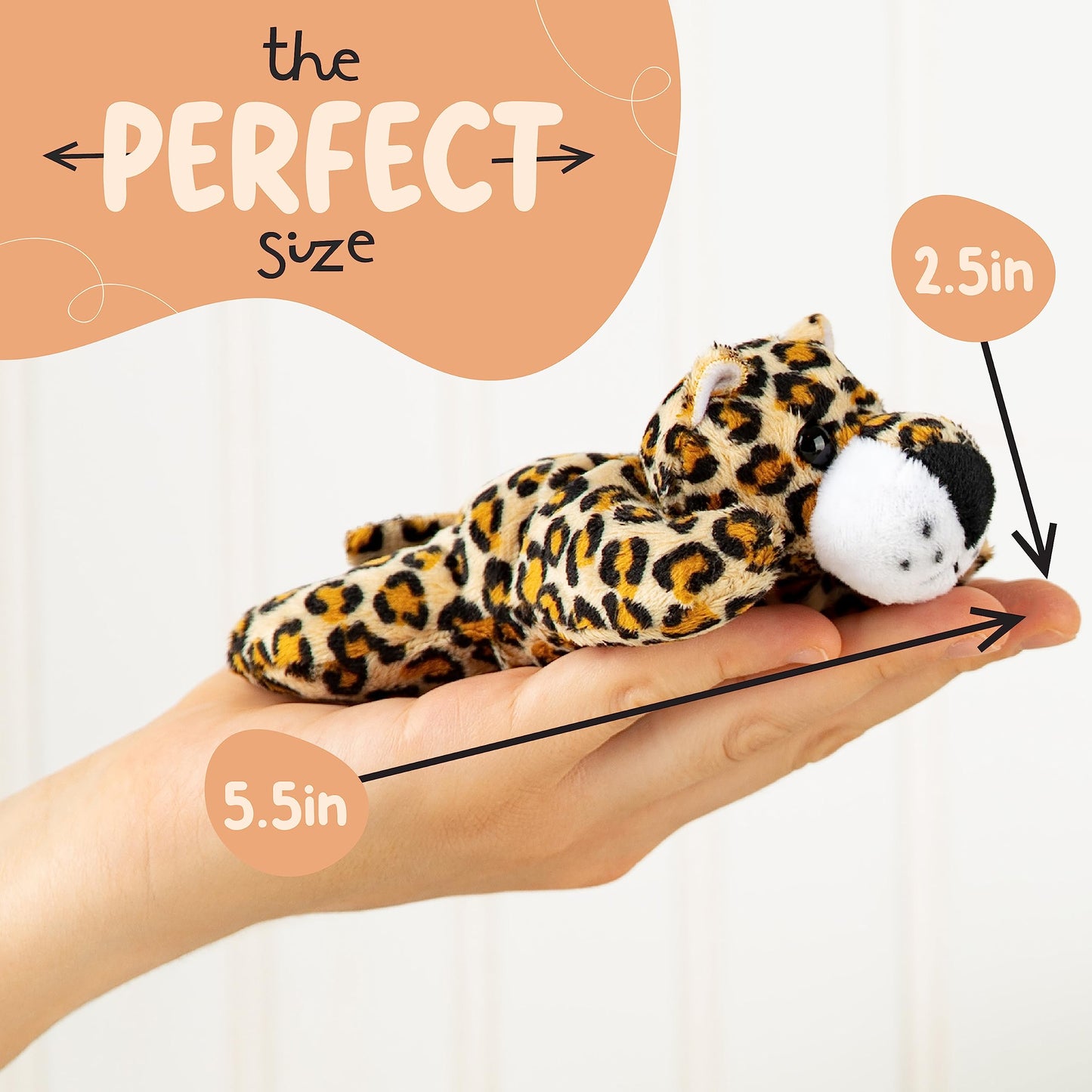 Forest & Twelfth Stuffed Leopard, Single Mini Stuffed Animal Plush Toy For Kids, Safari Party Favors And Goody Bags, Classroom Treasure Box Prizes, Stocking Stuffers (Leopard)