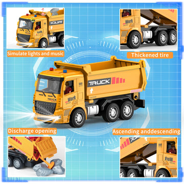 MQDMINI Construction Toys for Toddlers 6-12 Year Boys Girls, Remote Control Truck and Cement Mixer Truck, Kids Ideal Birthday Pa
