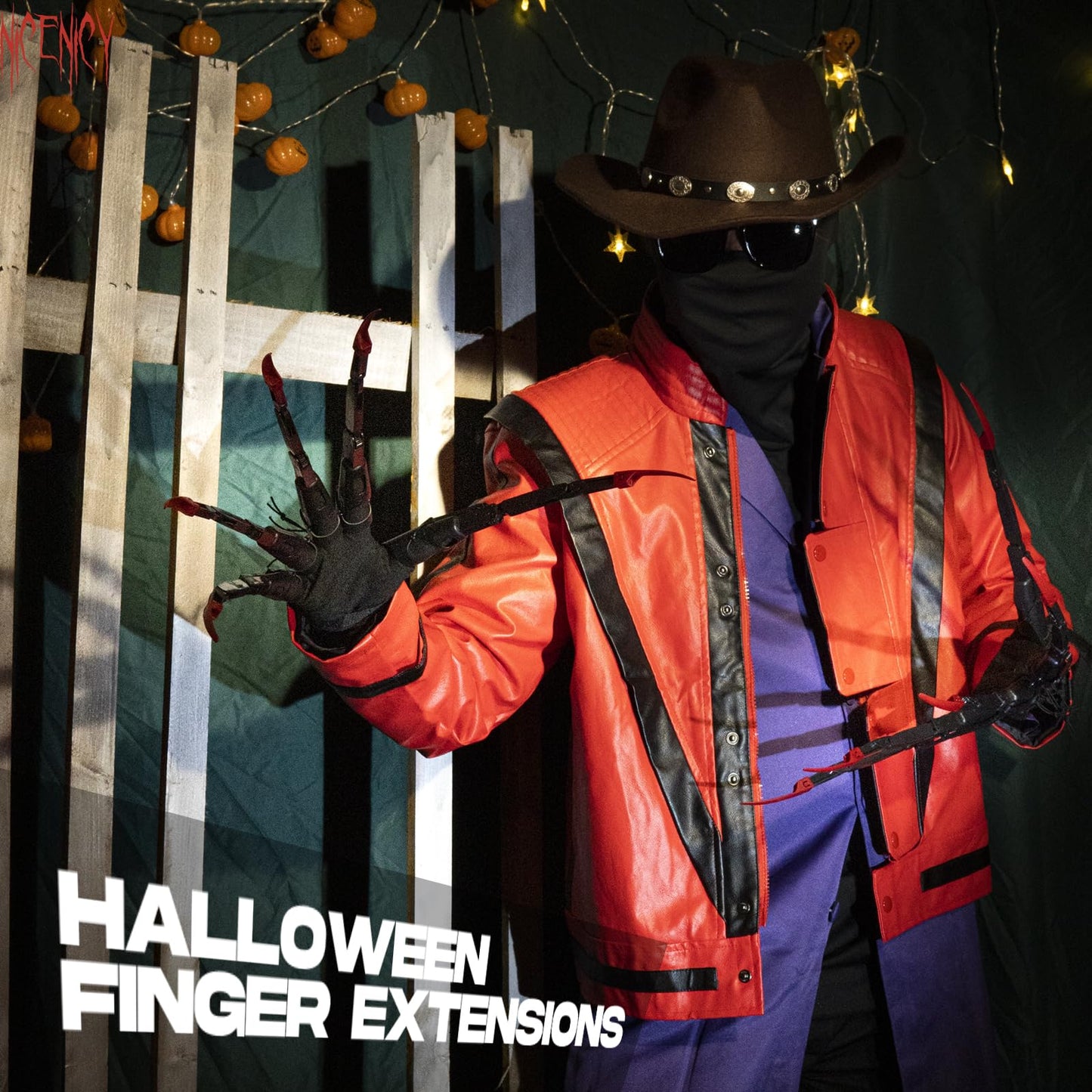 New Articulated Finger Extensions With Fingernails, Halloween Articulated Fingers With Protective Glove, Long Finger Claw With G