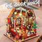 Spilay DIY Miniature Dollhouse Wooden Furniture Kit Mini Handmade Mini Model with Dust Cover & Music Box 1:24 Scale Creative Woodcrafts Toys for mature-themed Friend Lover Birthday Gift-Book House