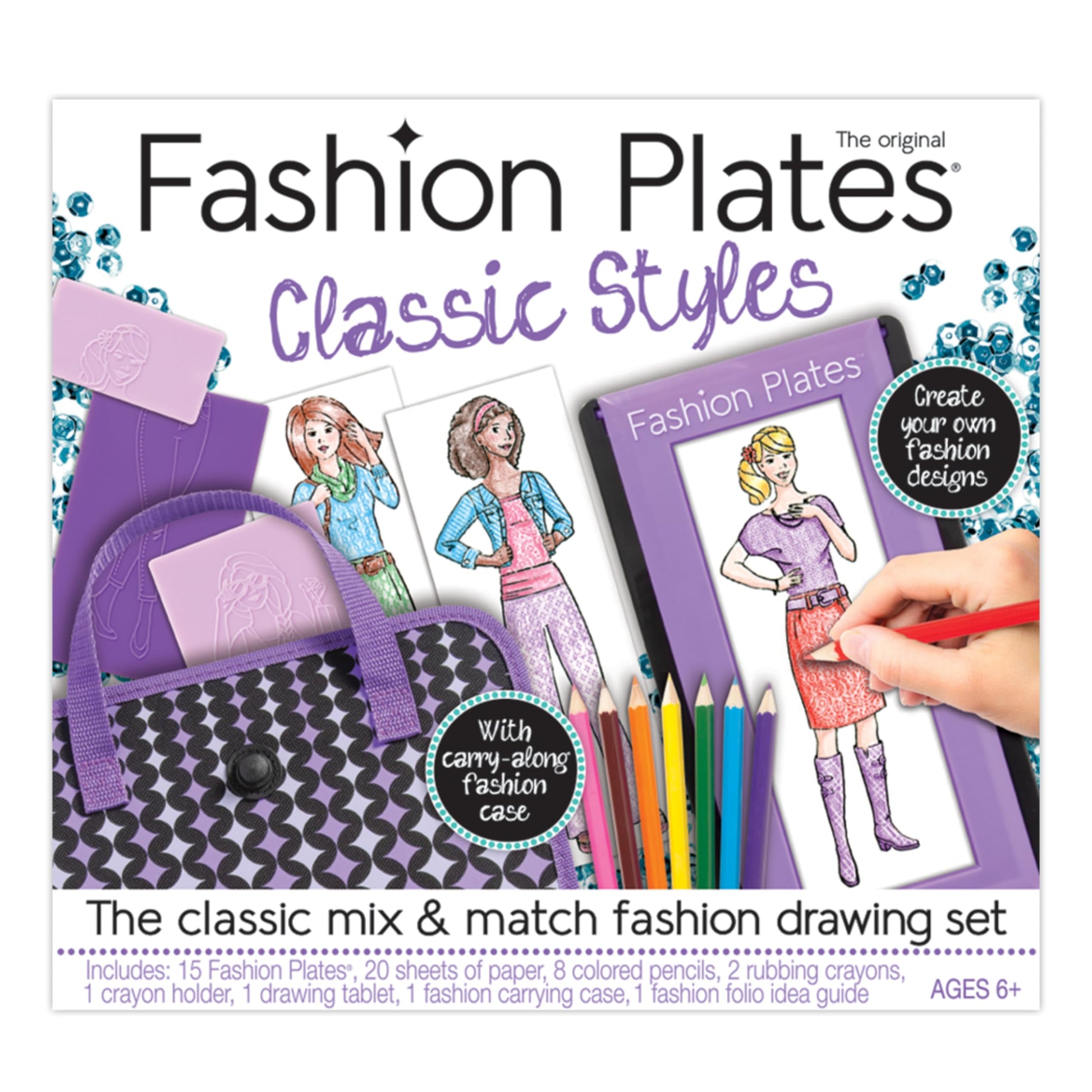Kahootz Fashion Plates - Classic Styles - Mix-and-Match Drawing Kit - Make 100s of Fabulous Fashion Designs - For Ages 6+