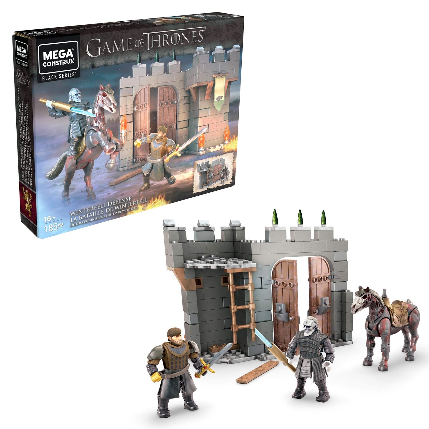 Mega Construx Game of Thrones Winterfell Defense Construction Set with Character Figures  Building Toys for Collectors (185 Pieces)
