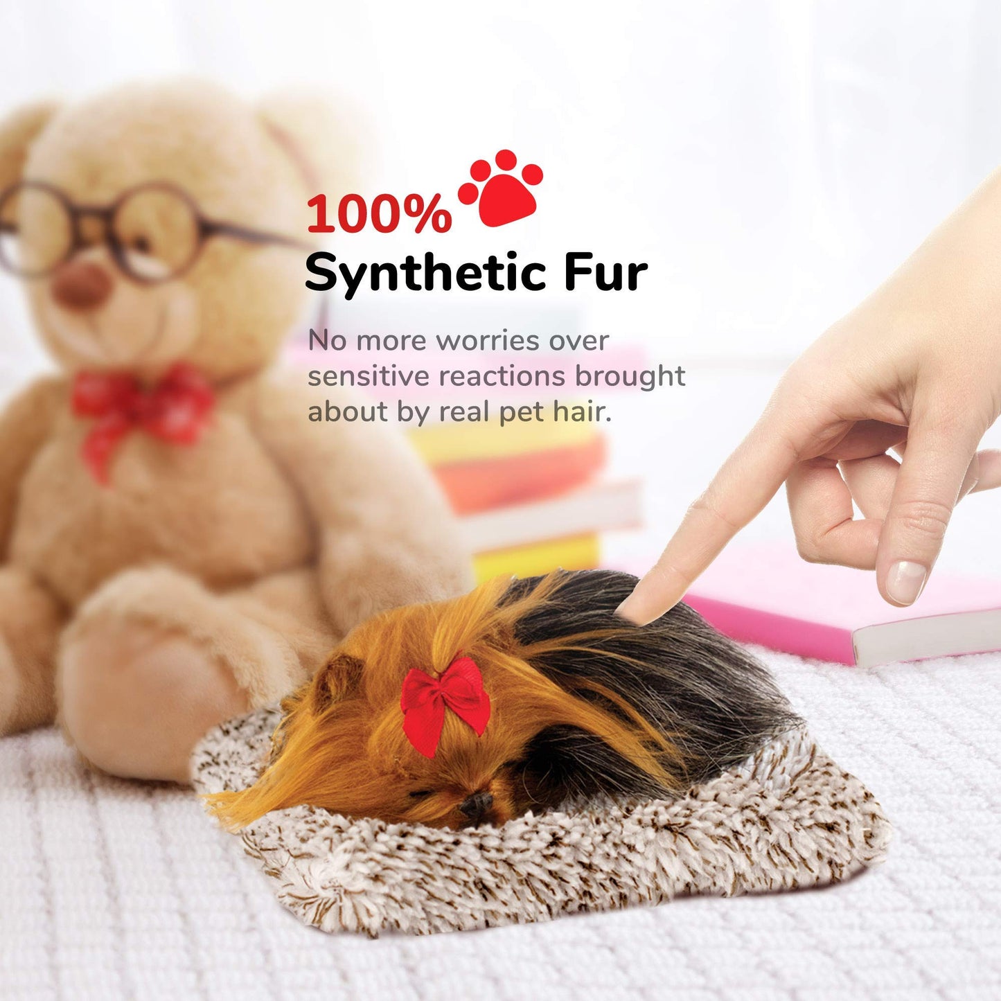 Perfect Petzzz - Mini Yorkie, Stuffed Animals For Girls And Boys, Dog Toys For Kids And Elderly, Battery-Operated Pet Toys With Synthetic Fur