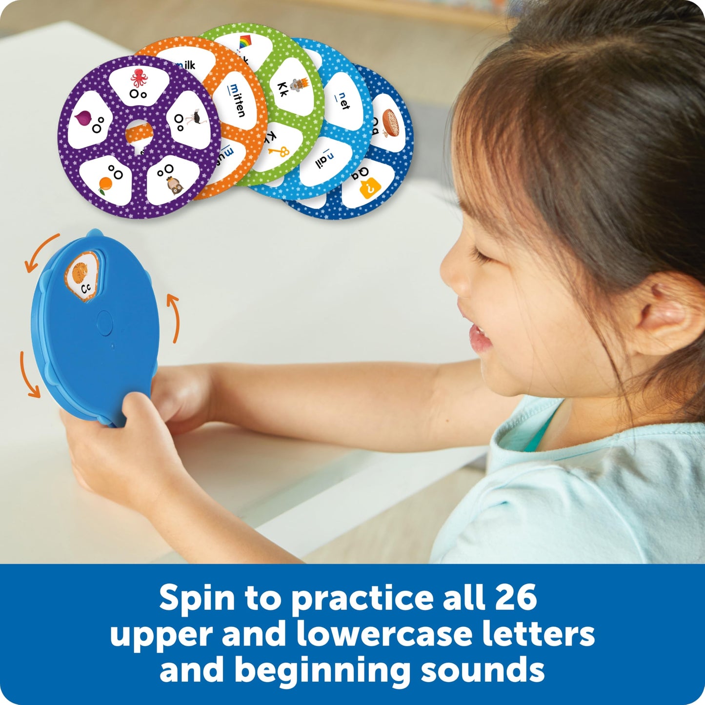 Learning Resources Skill Builders! Letter Quiz Wheel, Alphabet Flash Cards, Reading Games, Sight Words Flash Cards Kindergarten,
