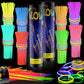 HONLYNE 200 Pcs Glow Sticks Bulk Party Pack, 8 Glow in the Dark Party Supplies, Glow in the Dark Light Up Sticks with Connecto