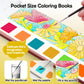 Watercolor Painting Coloring Books Pocket Watercolor Paint Bookmarks, Mess Free Paint with Water Set, Class Travel Activities Ar