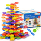 Stack-A-Rainbow-Tree Plastic Stacking Blocks 70 Piece, Balance Game Building Toys For Kids Ages 3-8, Preschool Kindergarten Educational Montessori Toys For 3 4 5 6+ Year Old Boys Girls Birthday Gifts