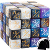 ORUNI 48 PCS Magic The Gathering Dice - Starry Marble D6 Counter Tokens, 16mm, Black & White, Brown & Pink, CCG Accessories